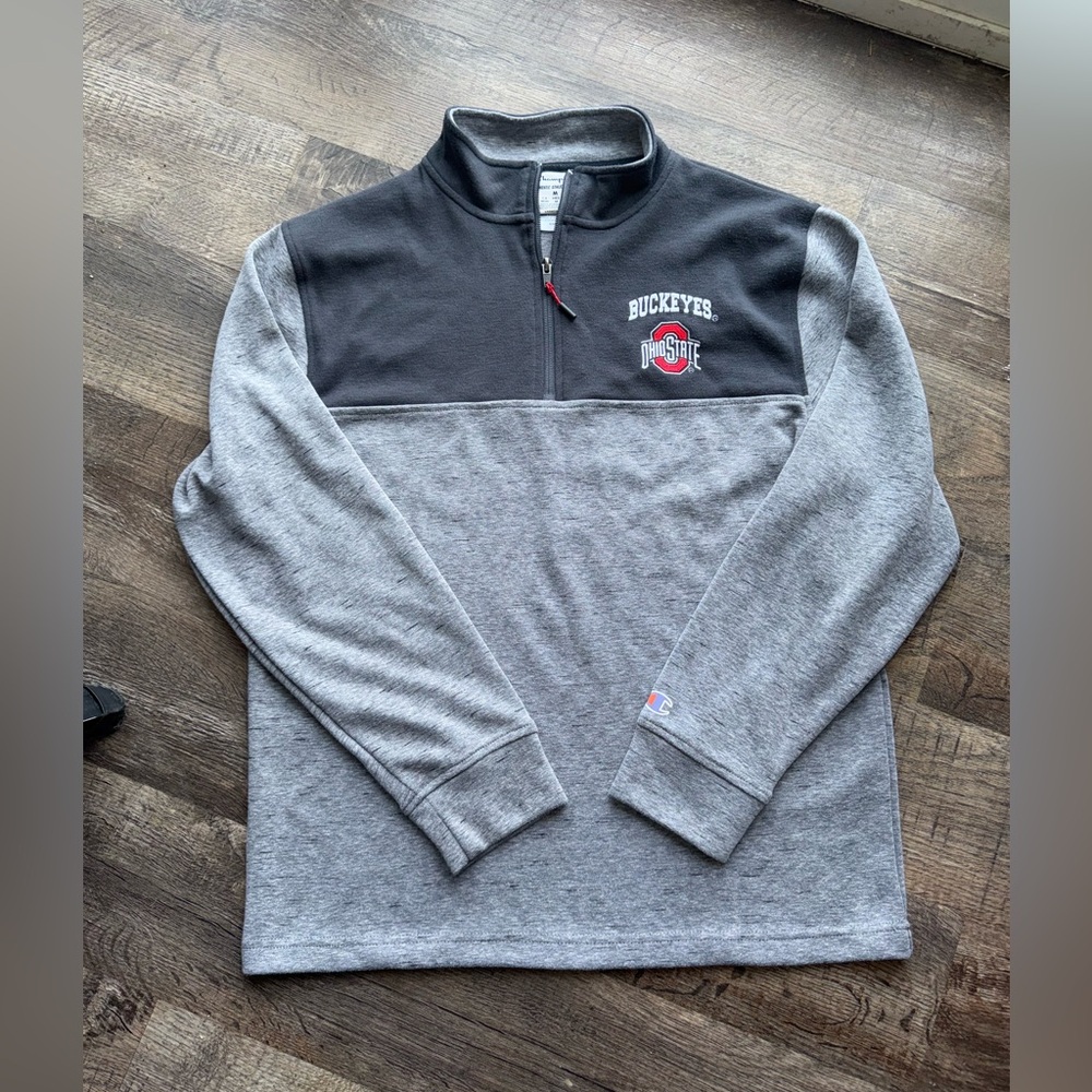 Men’s Champion Ohio State Two-Tone Gray 1/4 Zip